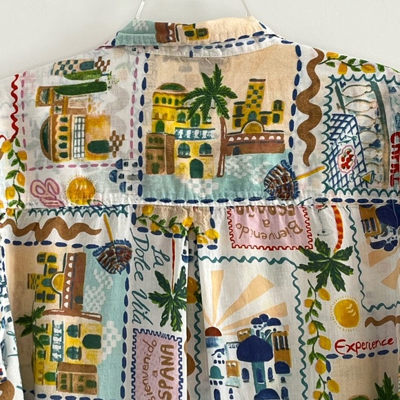 True Destinations Cotton Swim Cover Up Button Up Shirt/Dress Size XL Vacation - Picture 7 of 13